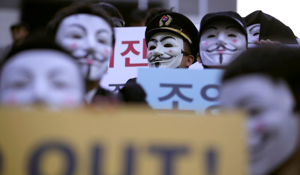 A protest against the alleged abuse of power by Korean Air leadership. Photo: Reuters