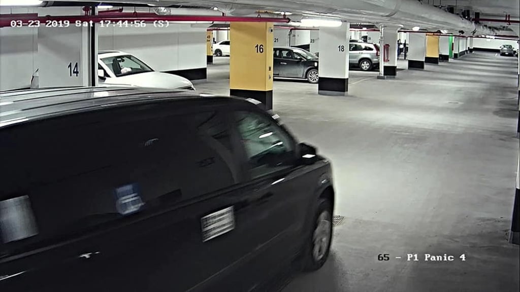 The black van that police say was used in the kidnapping of Chinese student Lu Wanzhen speeds away in a Markham, Ontario, garage, on Saturday in this image from CCTV. Photo: York Regional Police The black van that police say was used in the kidnapping of Chinese student Lu Wanzhen speeds away in a Markham, Ontario, garage, on Saturday in this image from CCTV. Photo: York Regional Police
