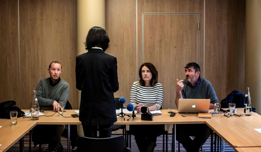 Grace Meng talks to journalists in Lyon on October 7. Photo: AFP