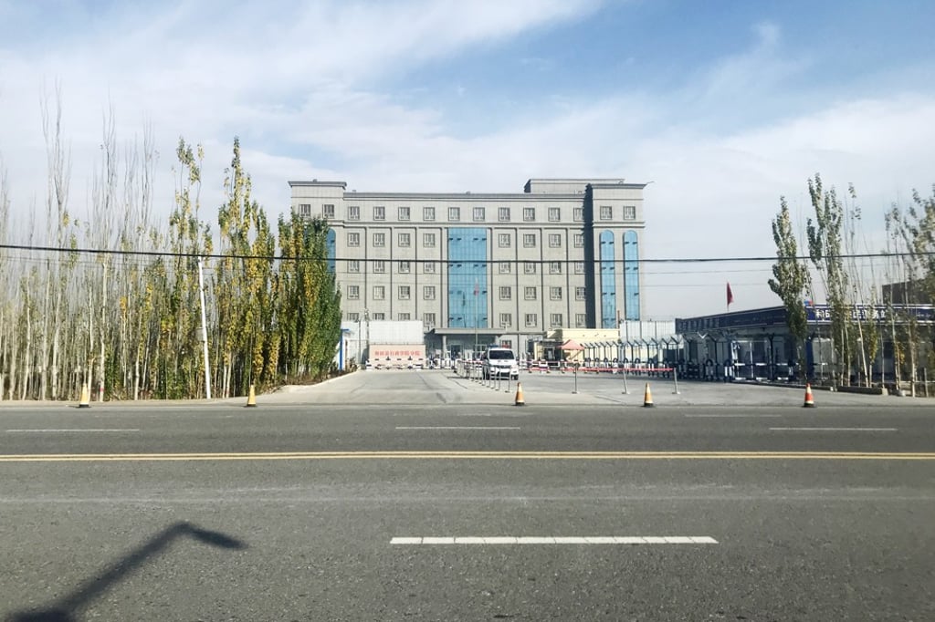 A building, believed to house a detention centre, which local officials say is a high school, stands in Hotan, Xinjiang autonomous region. Photo: Bloomberg