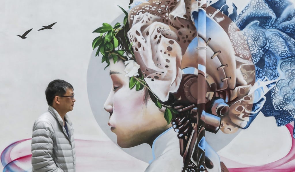 A mural called 'The Past and Future of The Mills' by Uncle at Pak Tin Par Lane. Photo: K. Y. Cheng / SCMP