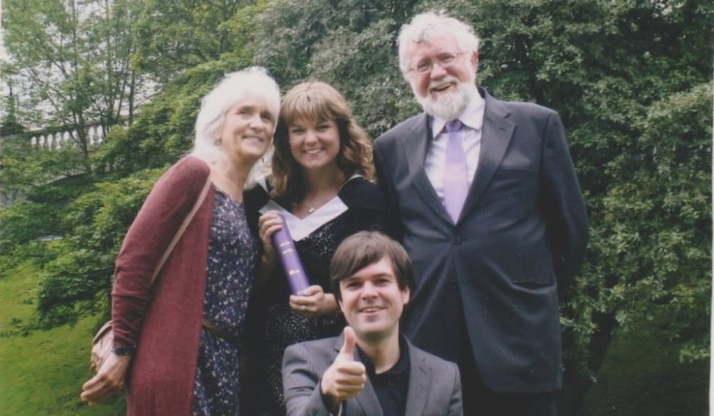 Jo Cameron (left) with her husband Jim and children Jeremy and Amy. Photo: handout