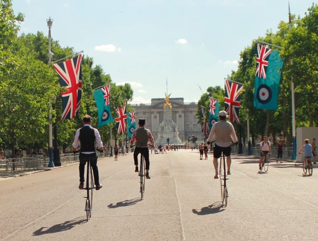 Enjoy a penny farthing ride around London to honour the late monarch.