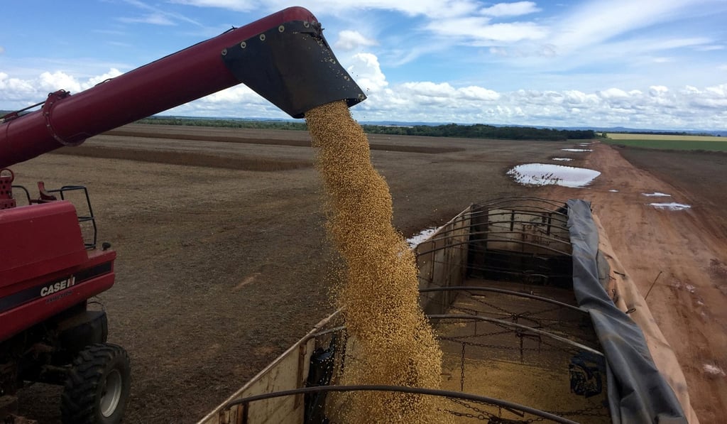 A truck is loaded with soybeans at a farm in Porto Nacional, Tocantins state, Brazil. File photo: Reuters