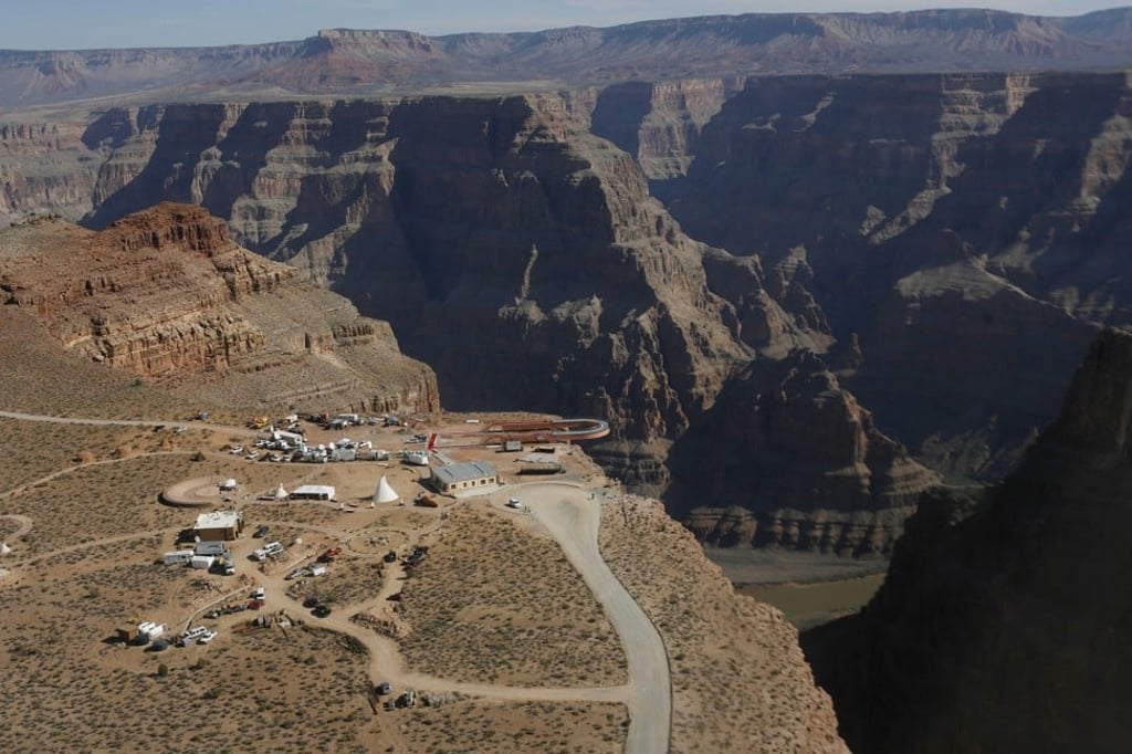 The Skywalk hangs over the Grand Canyon on the Hualapai Indian Reservation in this file photo. Photo: AP The Skywalk hangs over the Grand Canyon on the Hualapai Indian Reservation in this file photo. Photo: AP