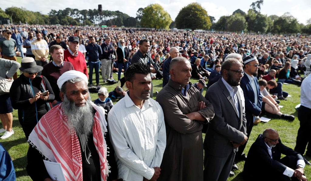 People attend the national remembrance service for victims of the mosque attacks. Photo: Reuters