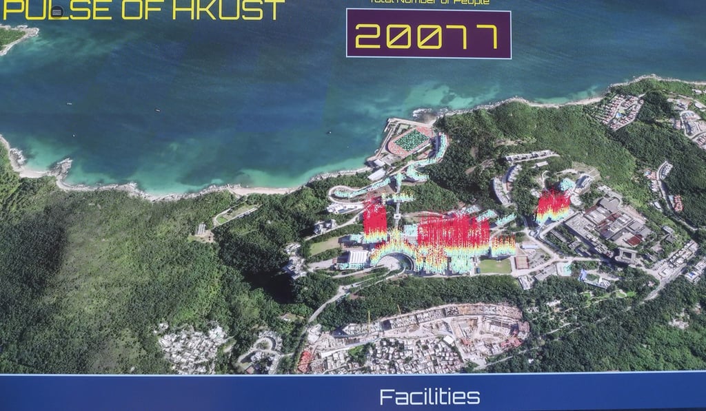The Pulse app shows the crowds at HKUST using colour-coded bars. Photo: Xiaomei Chen