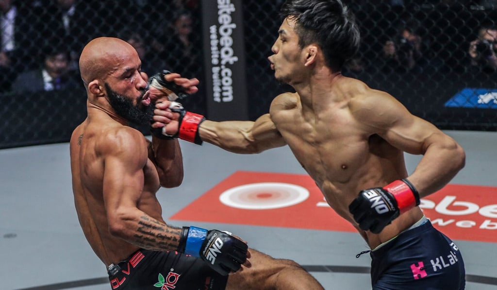 Demetrious Johnson gets clocked by Yuya Wakamatsu during their Tokyo bout. Demetrious Johnson gets clocked by Yuya Wakamatsu during their Tokyo bout.