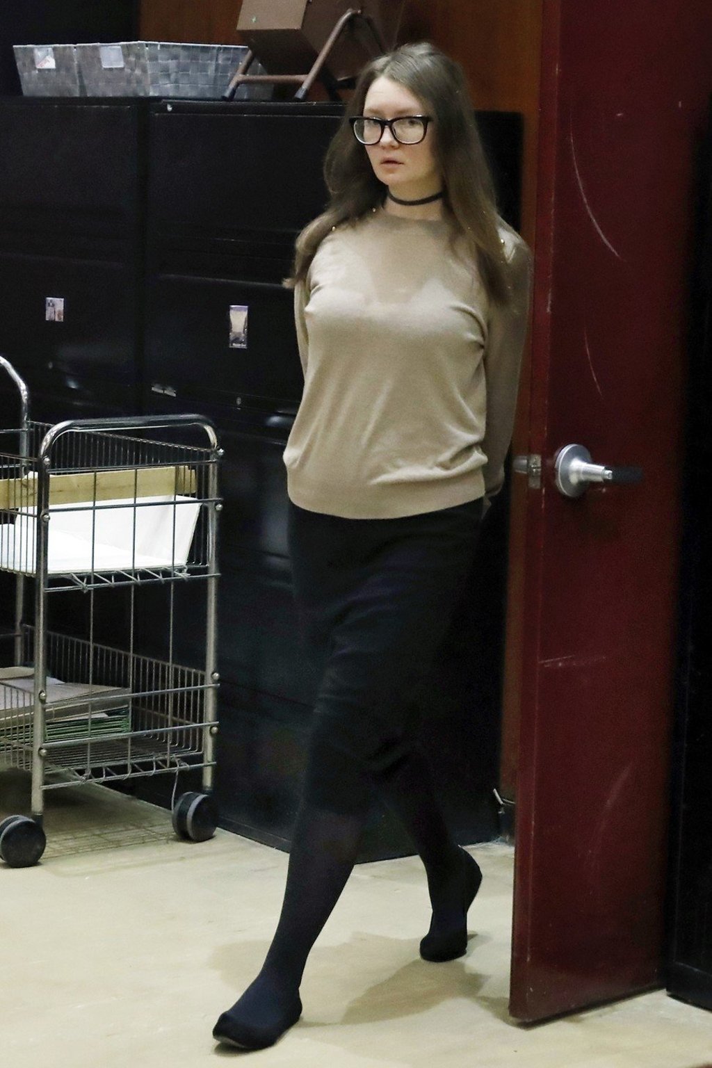 Anna Sorokin returns to court after a break for lunch. Photo: AP