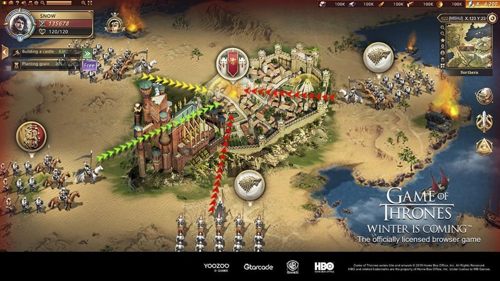 A screenshot of Game of Thrones: Winter is Coming, a strategy game from Shanghai-based developer Yoozoo Games. Photo: Handout