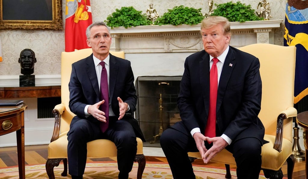 Nato Secretary General Jens Stoltenberg meets with US President Donald Trump in the Oval Office. Photo: Reuters