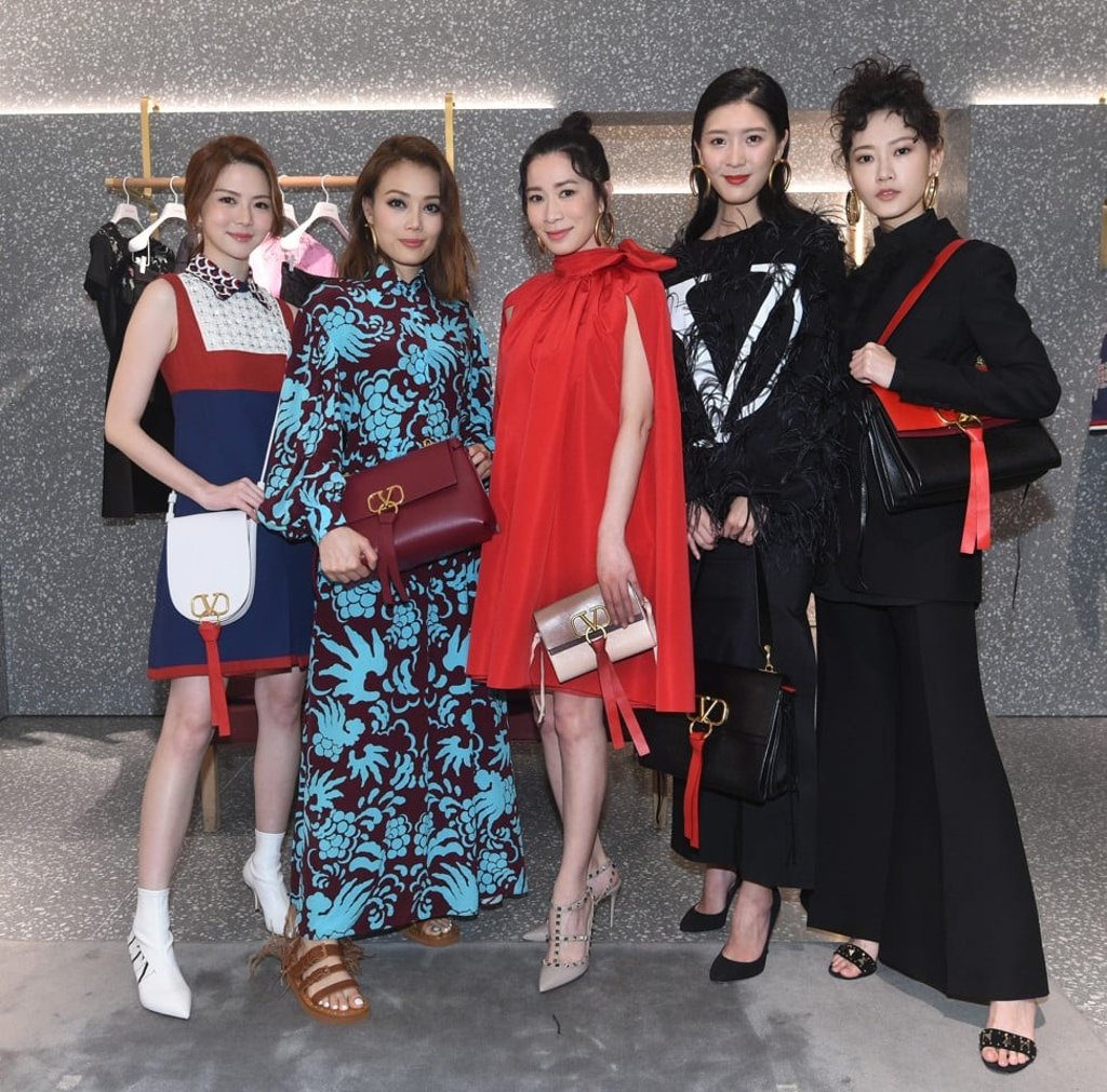 (From left) Tsang Lok-tung, Joey Yung, Charmaine Sheh, Jennifer Yu and Fish Liew