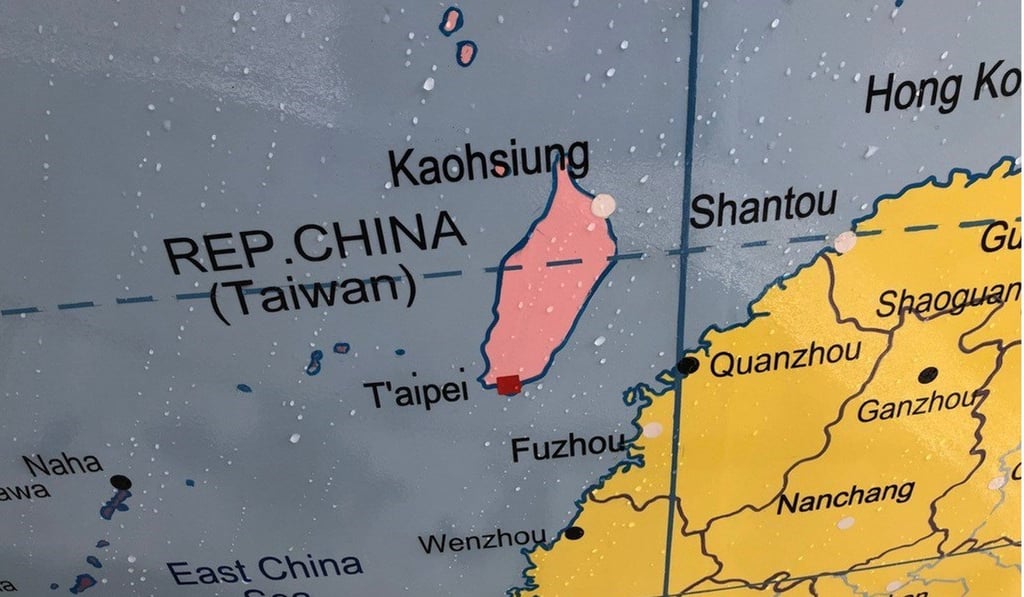 Mark Wallinger’s artwork shows Taiwan as a separate country to mainland China. Photo: CNA