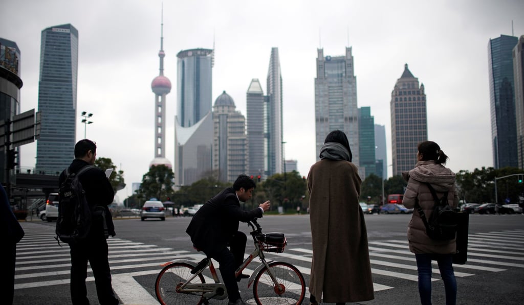 The skyline seen from the street at the Lujiazui financial district in Pudong, Shanghai, China. Photo: Reuters