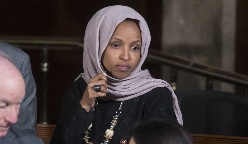 Democratic Representative from Minnesota Ilhan Omar attends the US Congress in Washington on Wednesday. Photo: EPA-EFE Democratic Representative from Minnesota Ilhan Omar attends the US Congress in Washington on Wednesday. Photo: EPA-EFE