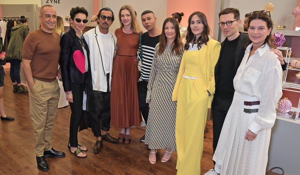 Saif Mahdhi, Farida Khelfa, Haider Ackermann, Natalia Vodianova, Olivier Rousteing, Maria Milano, Tania Fares, Erdem Moralioglu and Natalie Massenet attend the Fashion Trust Arabia Prize judging day in Doha, Qatar. Photo: Dave Benett