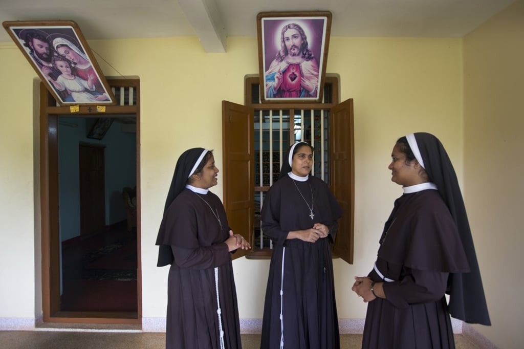 Three nuns who backed the accusation of rape against Bishop Franco Mulakkal pictured at St Francis Mission Home, in Kerala state. Photo: AP