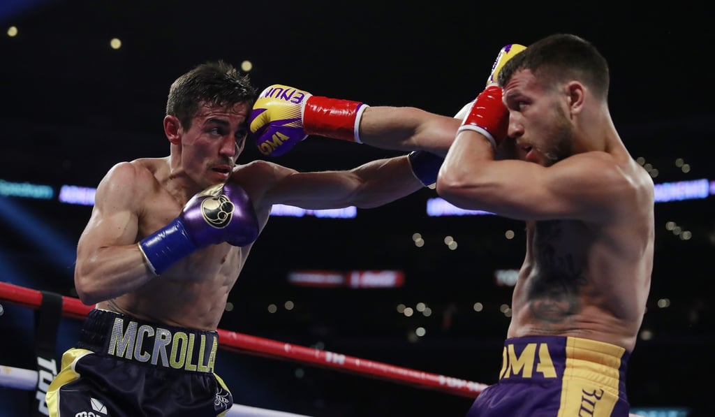 Vasyl Lomachenko in action against Anthony Crolla. Photo: Reuters