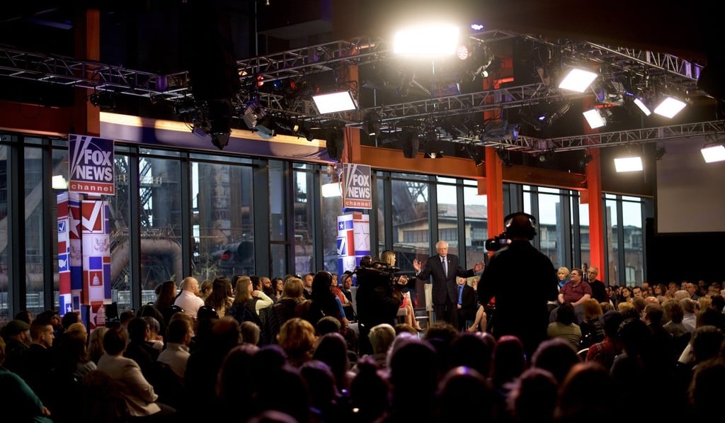 Sanders at the Fox News event in Bethlehem, Pennsylvania. Photo: AFP Sanders at the Fox News event in Bethlehem, Pennsylvania. Photo: AFP