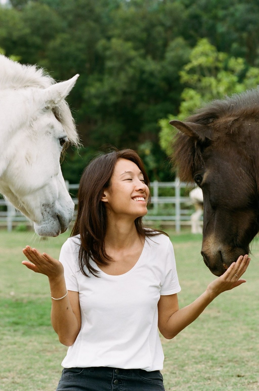 Justine Kwok, founder of Flow, in Zhongshan, with mules under her care at the experiential farm and animal sanctuary. Photo: Abdela Igmirien Justine Kwok, founder of Flow, in Zhongshan, with mules under her care at the experiential farm and animal sanctuary. Photo: Abdela Igmirien
