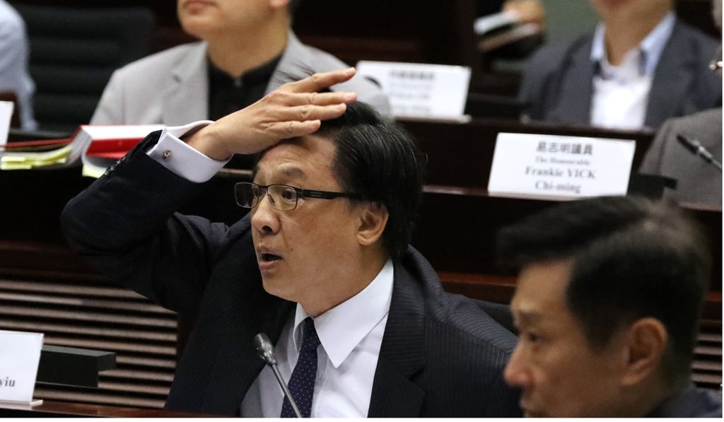 Junius Ho is not impressed with proceedings at Wednesday’s meeting. Photo: Nora Tam