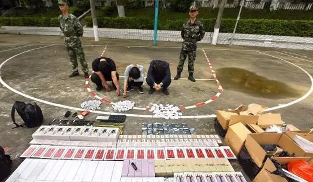 Three suspects were detained after police saw a drone land on the roof of a residential building in Shenzhen’s Luofang village. Photo: Weibo