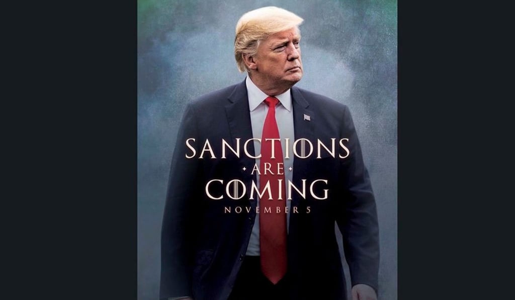 The president has also tweeted this ‘Sanctions Are Coming’ meme. Photo: Handout