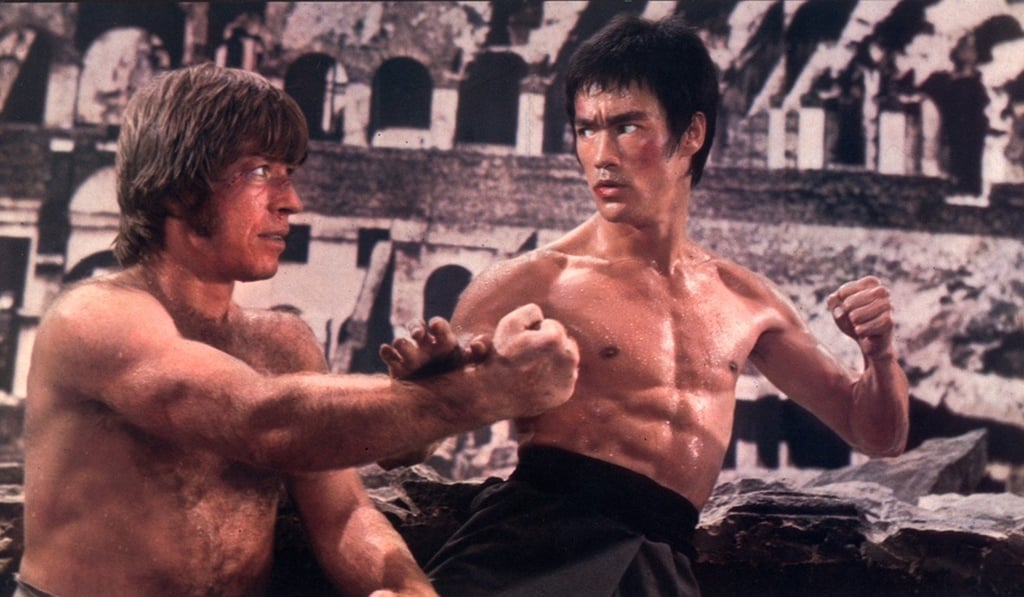 Chuck Norris and Bruce Lee get it on at the Coliseum in Way of the Dragon. Photo: Golden Harvest Group