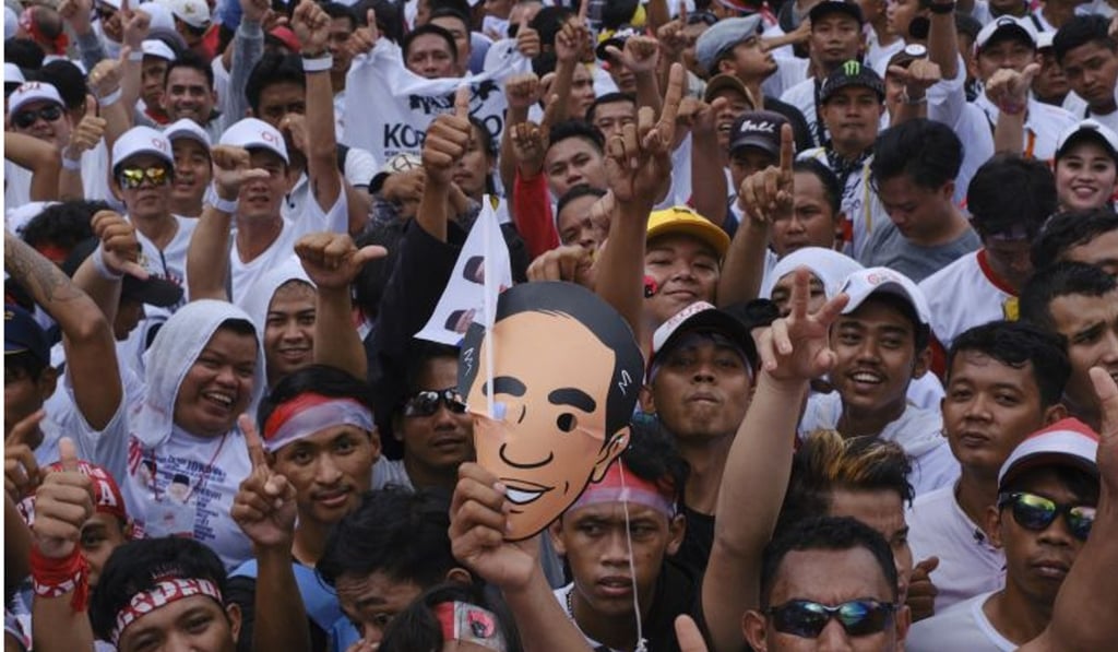 Jokowi supports on the island of Java. Photo: Getty Images