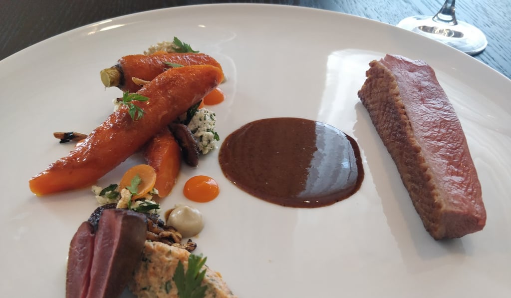 Lee’s dish: duck with carrot, shiitake and coffee sauce. Photo: Andersen Lee