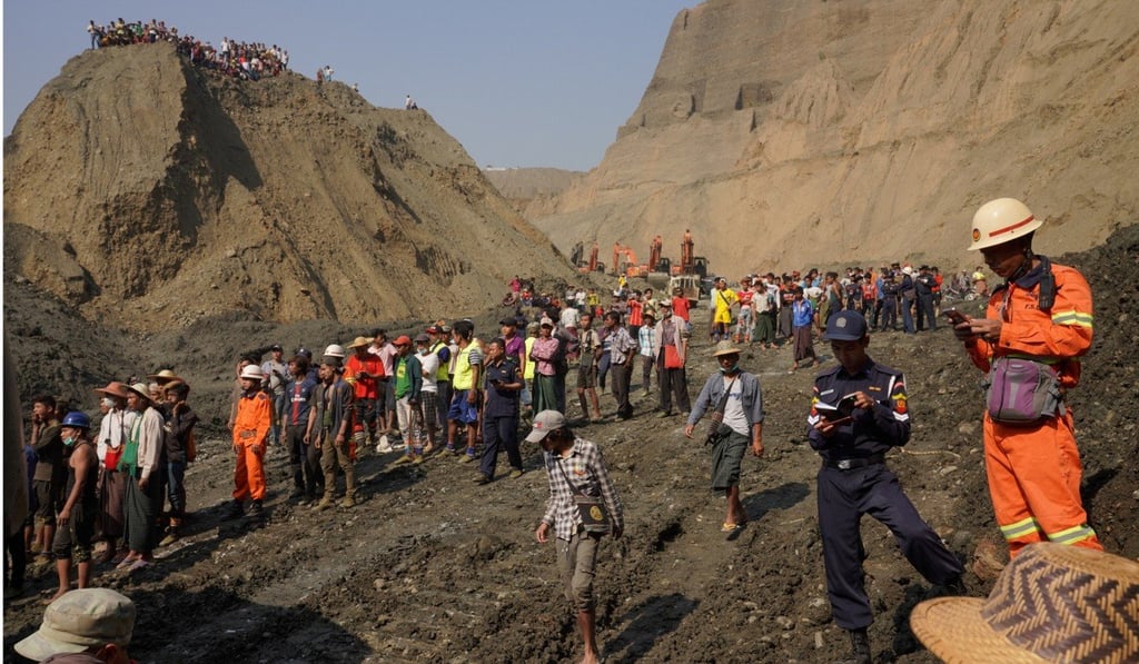 People gathered at the jade mine in Hpakant, Kachin state, Myanmar on April 23, 2019. Photo: Reuters