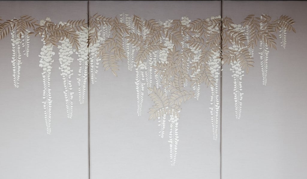 Headboards with delicate petals sewn by Mitsuyoshi Kurihara, a master artisan, are part of the refurbishment, with bespoke Japanese textiles, found throughout Mandarin Oriental Tokyo. Headboards with delicate petals sewn by Mitsuyoshi Kurihara, a master artisan, are part of the refurbishment, with bespoke Japanese textiles, found throughout Mandarin Oriental Tokyo.