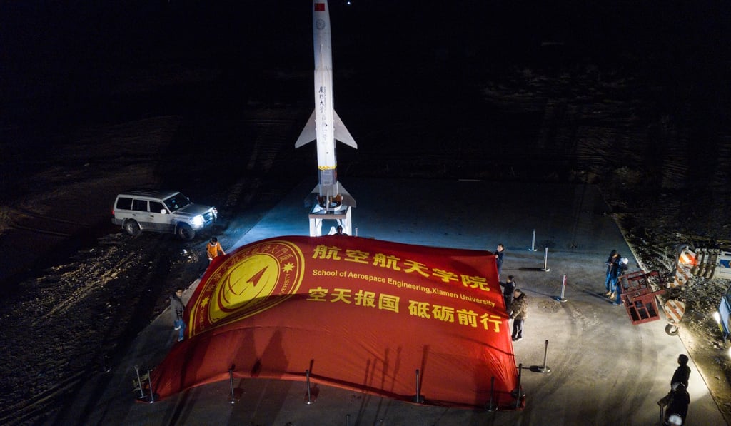 The university said the plane reached a height of more than 26km. Photo: Xiamen University. The university said the plane reached a height of more than 26km. Photo: Xiamen University.