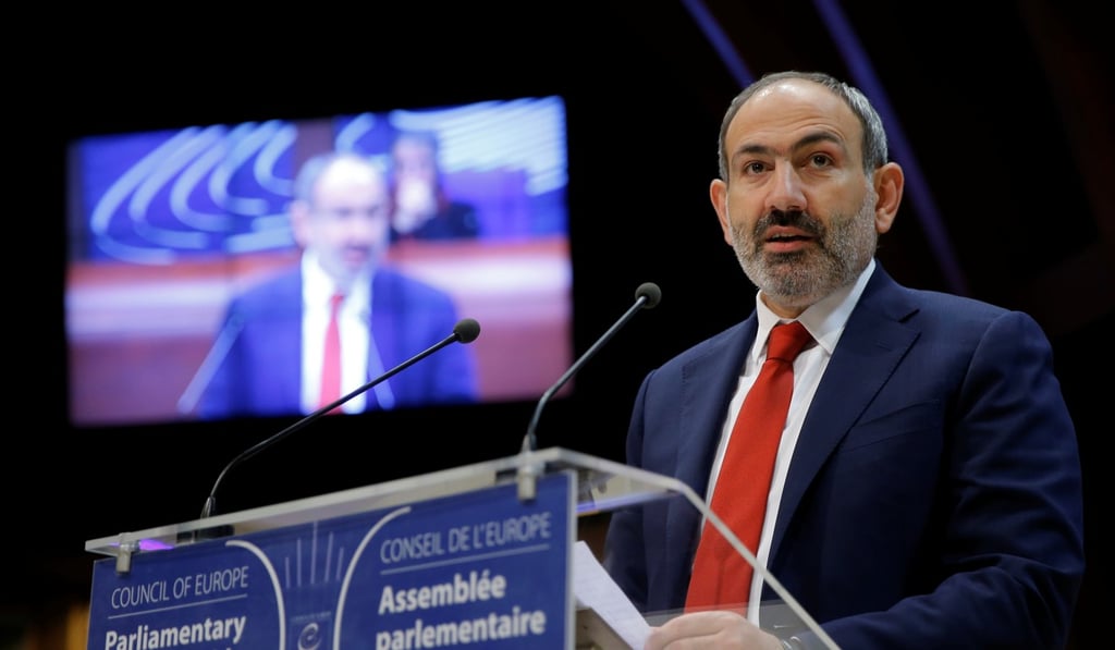 Armenian Prime Minister Nikol Pashinyan addresses the Parliamentary Assembly of the Council of Europe in Strasbourg. Photo: Reuters