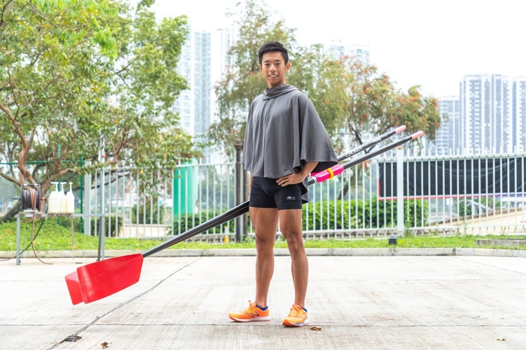 Jacky Chiu in a HKRITA-designed cooling cape that enables him to cool down within minutes after competition.