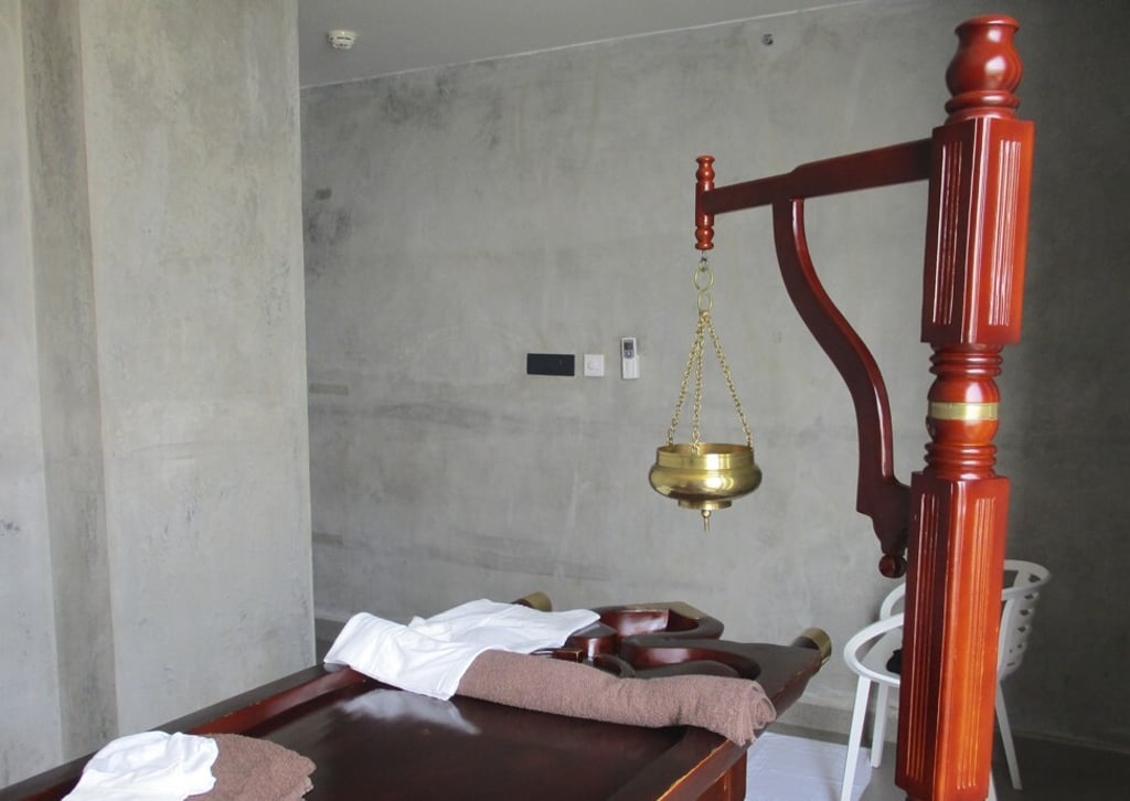 Ayurvedic oil massage treatment at the Pema Wellness centre.
