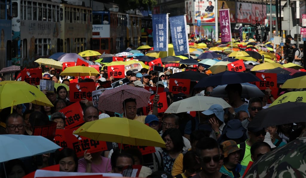 The bill brought tens of thousands of protesters to the streets on Sunday. Photo: Robert Ng