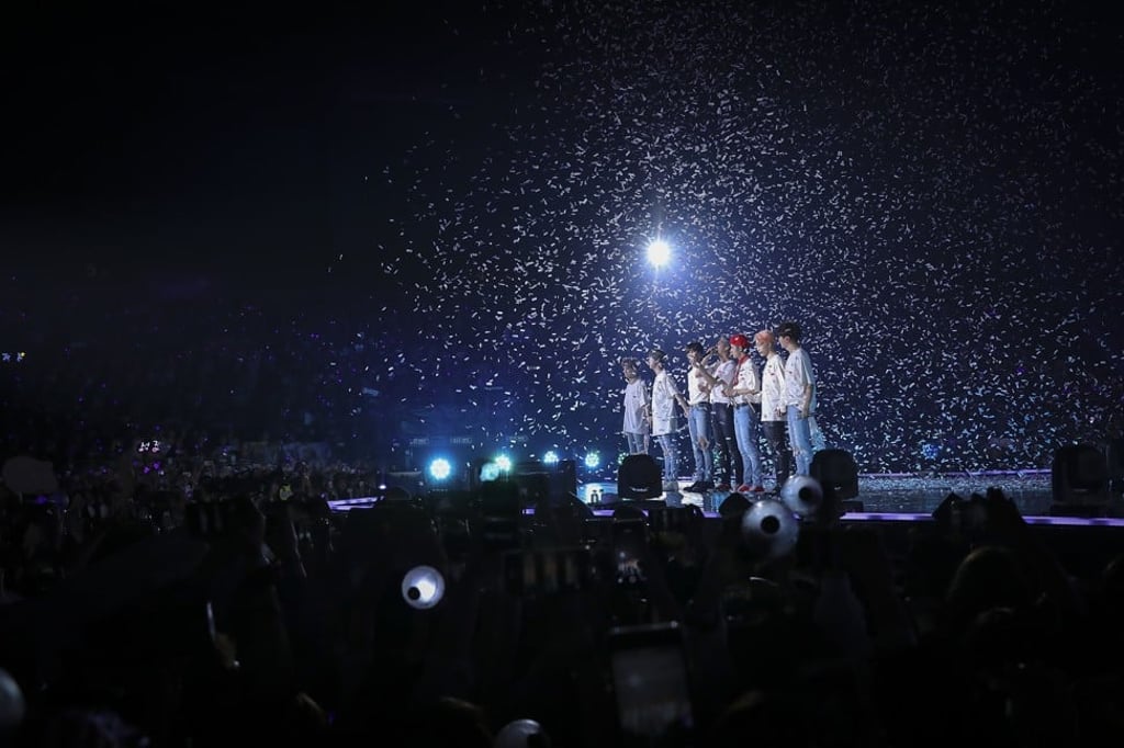 BTS perform on their Love Yourself World Tour.