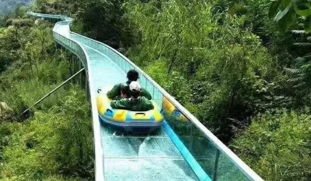 The theme park says it has 32 different slides. Photo: Children’s Garden The theme park says it has 32 different slides. Photo: Children’s Garden