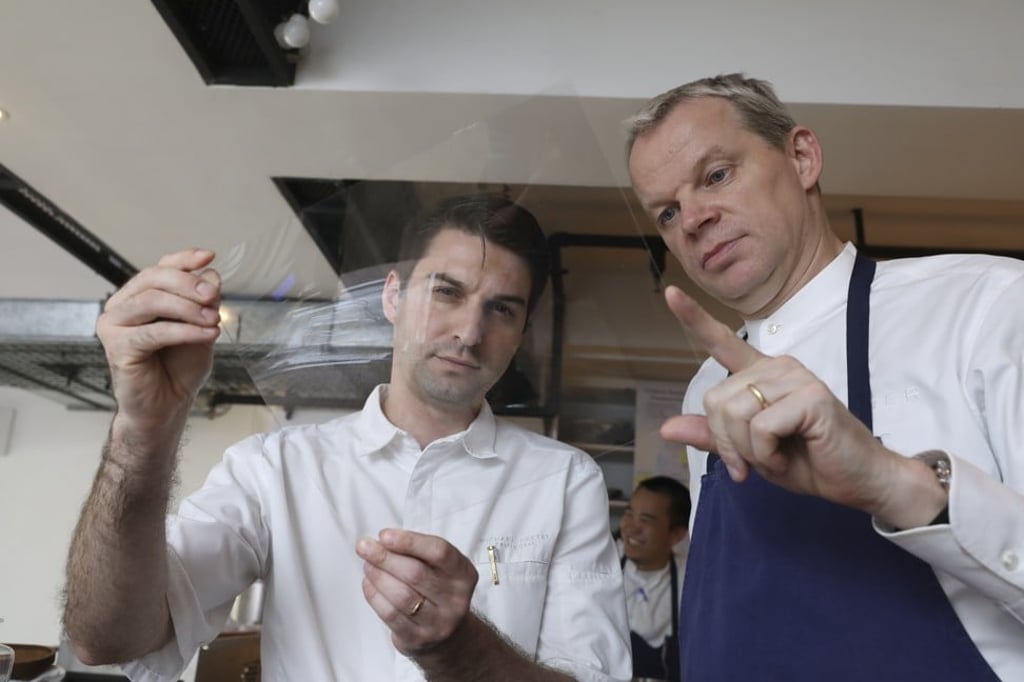 Chef Richard Ekkebus (right) at Test Kitchen, in Sai Ying Pun, preparing for the Amber revamp. Photo: K.Y. Cheng