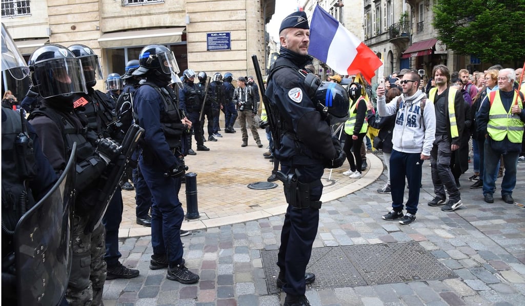 Riot police in Bordeaux on Saturday. Photo: AFP