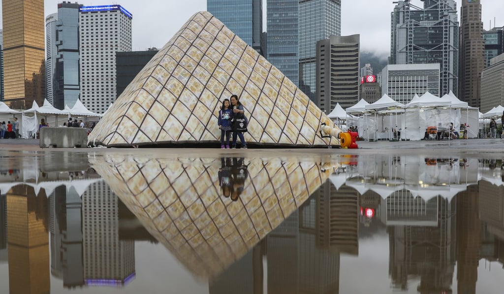 The Central harbourfront in Hong Kong on a wet Sunday. Photo: Sam Tsang
