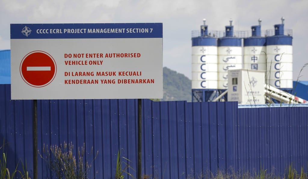 A China Communications Construction Company building site for part of the East Coast Rail Link project in Malaysia. Photo: Bloomberg