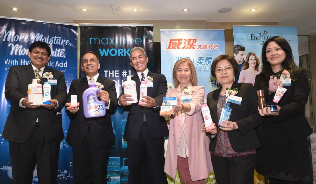 (From left) Neeraj Khatri, incoming CEO of Splash Corporation, Nagender Arya, Wipro Consumer Care’s regional director for East Asia, Africa and Europe, Rolando Hortaleza, founder of Splash, Vicci Tomas, president and COO of Splash, Sara Li, president for Wipro-Unza in China and general manager Hong Kong, Milly Ho, business head for Taiwan and Hong Kong. Photo: Handout