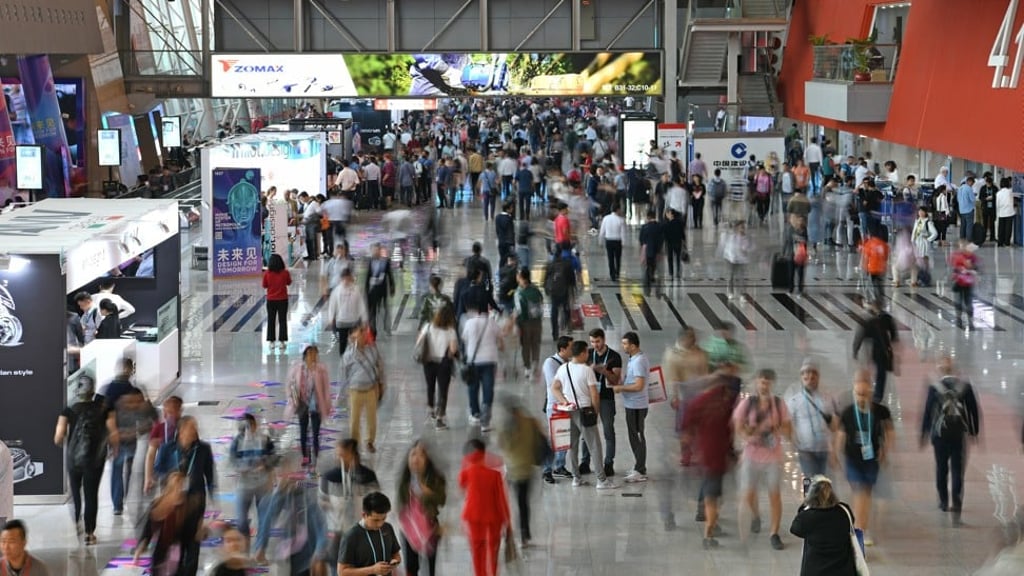 The exhibition hall of the 125th China Import and Export Fair, aka the Canton Fair, a highlight on Guangzhou’s events calendar. Photo: Xinhua