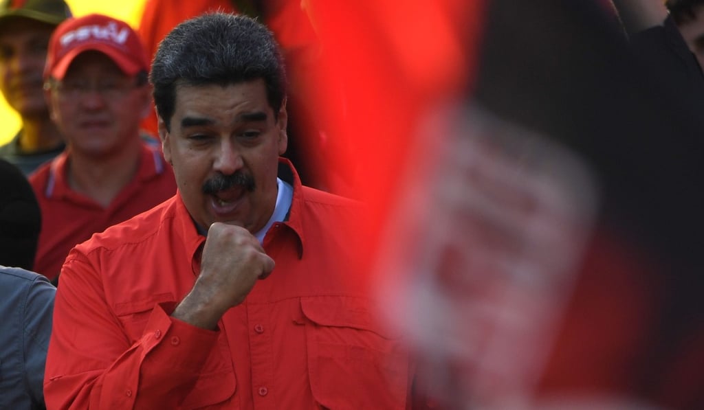 Venezuelan President Nicolas Maduro gestures during a May Day rally in Caracas. Photo: AFP