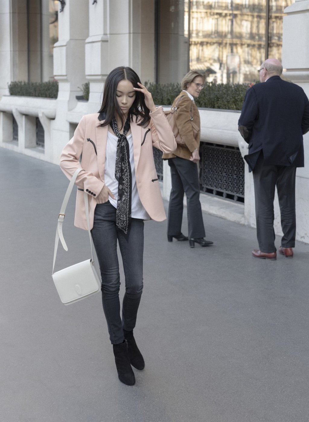 Lexie Liu wearing Saint Laurent