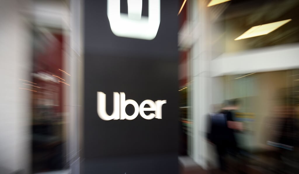 An Uber logo is seen outside the company's headquarters in San Francisco. Photo: AFP