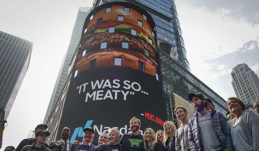 Shares in Beyond Meat soared 160 per cent on their trading debut in New York on Thursday. Photo: AFP Shares in Beyond Meat soared 160 per cent on their trading debut in New York on Thursday. Photo: AFP