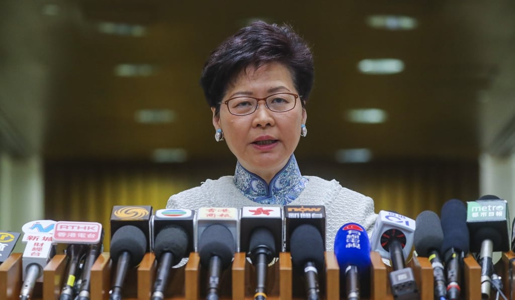 Chief Executive Carrie Lam speaks before a meeting of the Executive Council on Tuesday. Photo: Edmond So